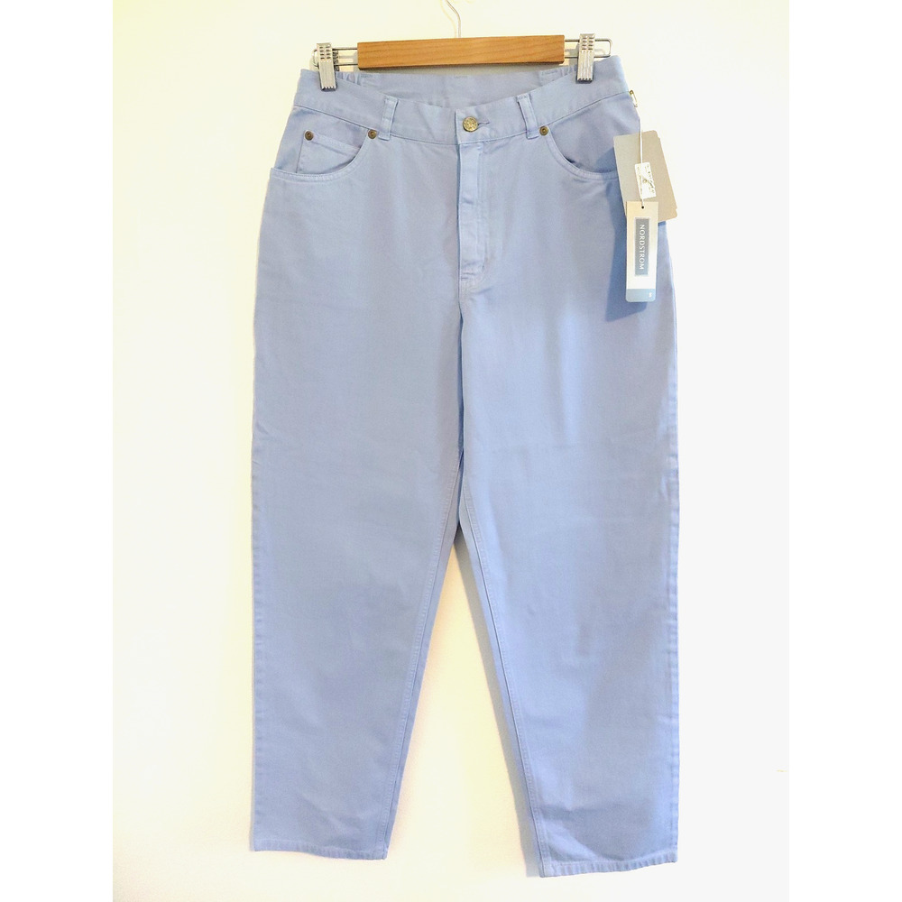 Y2K Nordstrom Twill Jeans 8 Cornflower Blue High Waisted NEW Coastal Chic Preppy